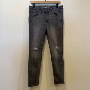 Women’s Universal Threads Black/Gray Skinny Jean with Rips on each knee